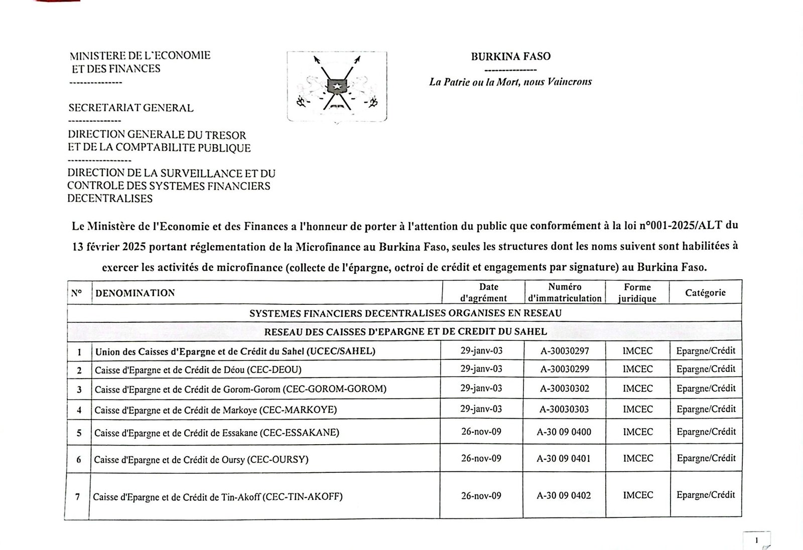 Document d'autorisation CEC 2025